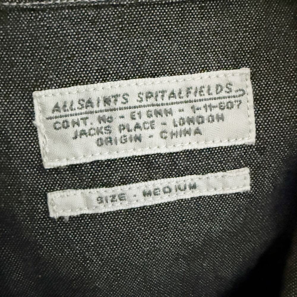 ALLSAINTS | Charcoal White Hooded Utility Jacket Minimalist Outerwear | Medium - Picture 6 of 9